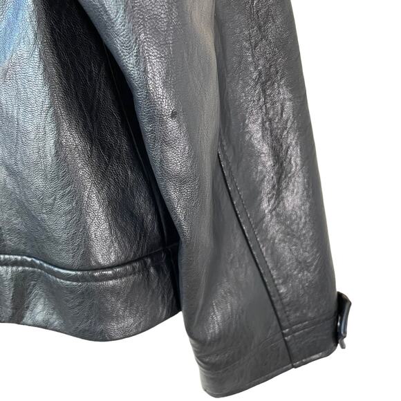 OLD NAVY Women's Vegan Faux Leather Motorcycle Jacket Black Size Small with FLAW - Picture 9 of 11